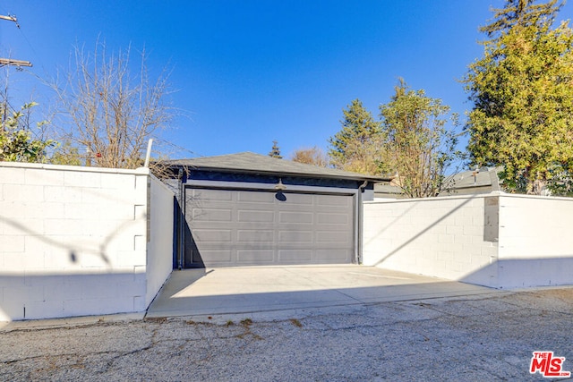 view of garage