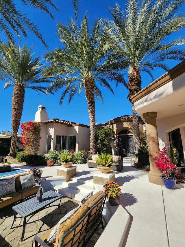 view of patio featuring an outdoor living space