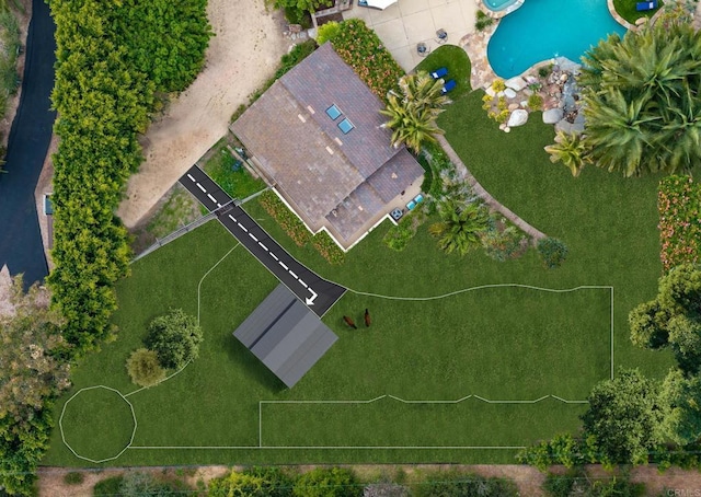 5041 El Secreto, Rancho Santa Fe, CA 92067 - aerial view of a pool area