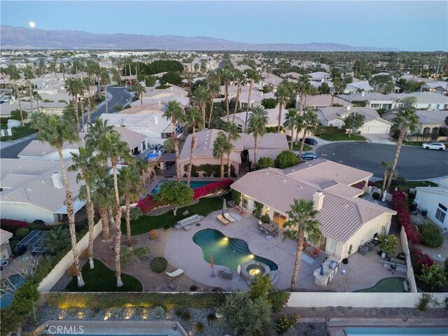 drone / aerial view with a mountain view