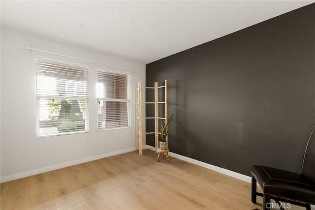 unfurnished room featuring light hardwood / wood-style floors