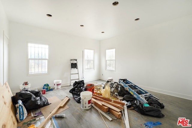 workout room featuring a wealth of natural light