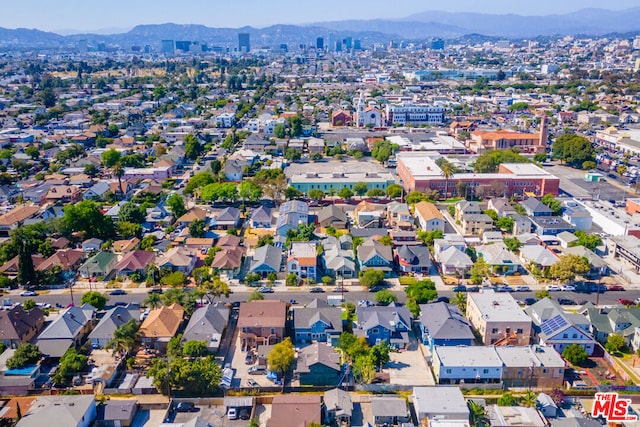 bird's eye view with a mountain view