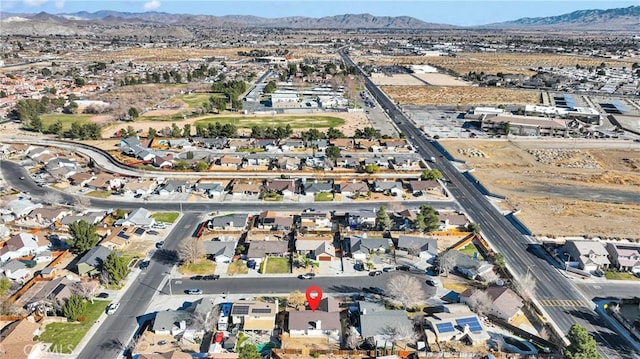 bird's eye view featuring a mountain view