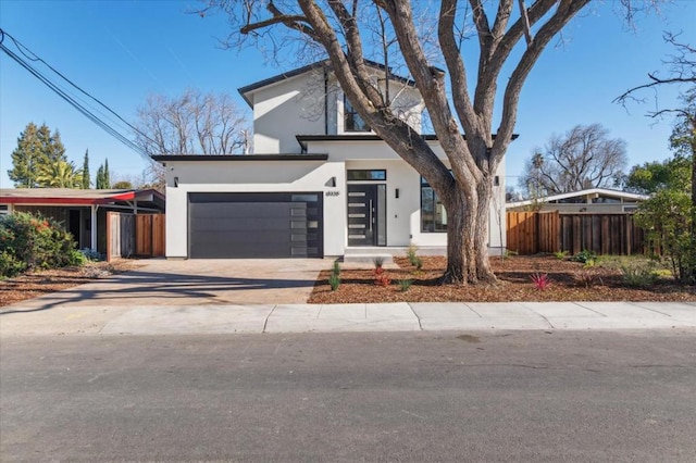 modern home with a garage