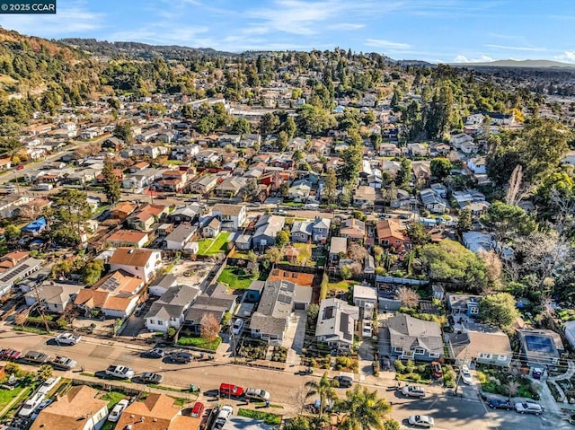 bird's eye view featuring a mountain view