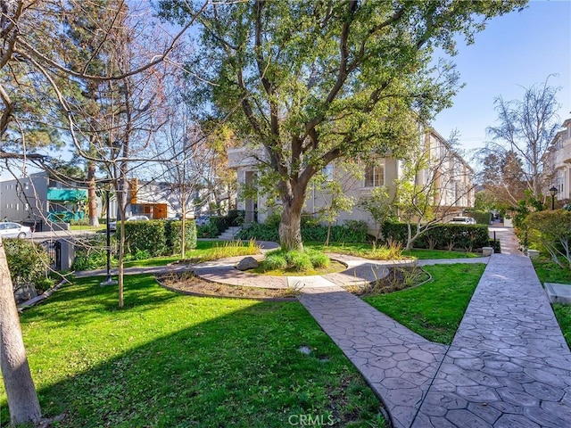 view of home's community featuring a lawn