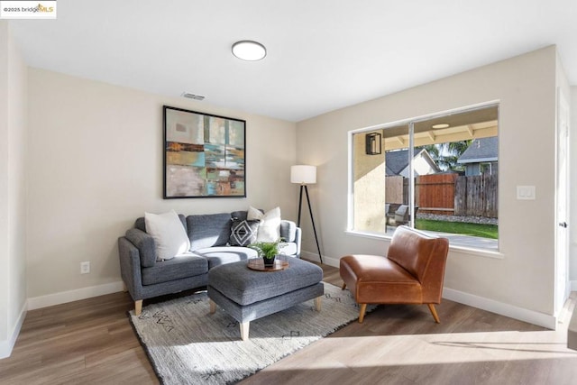 living room featuring hardwood / wood-style flooring