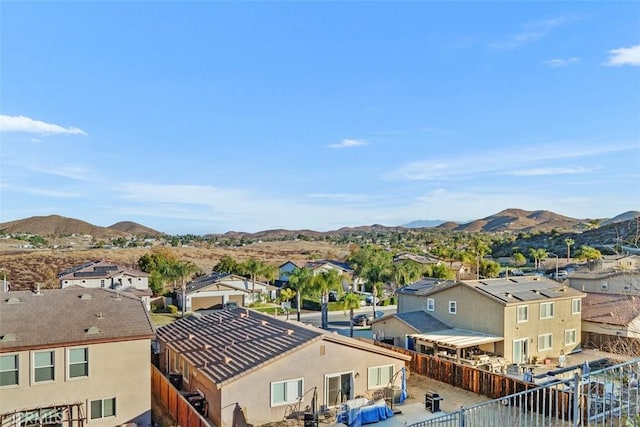 drone / aerial view featuring a mountain view