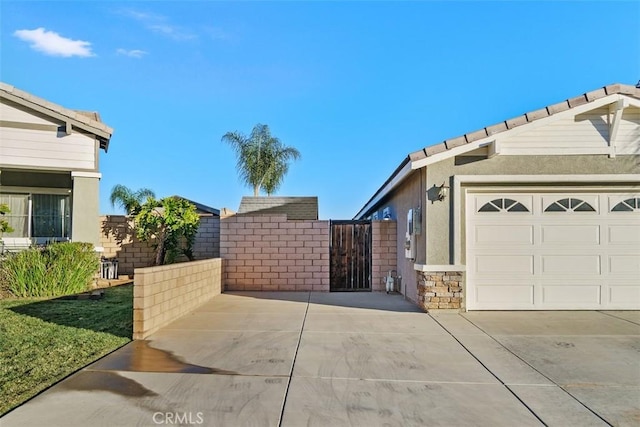 view of home's exterior with a garage