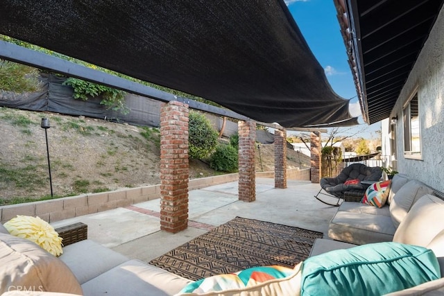 view of patio / terrace with an outdoor living space