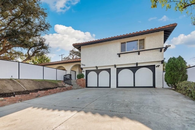 view of front of house with a garage