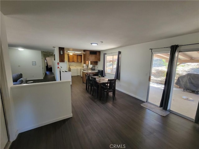 45412 N Oakview Dr, Oakhurst, CA 93644 - dining room featuring dark wood-type flooring and baseboards