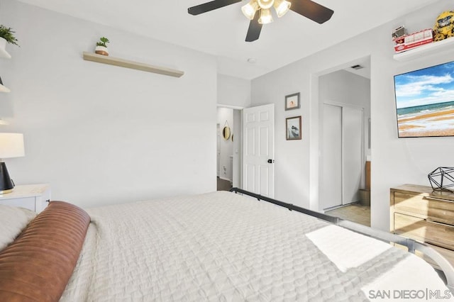 bedroom with ceiling fan