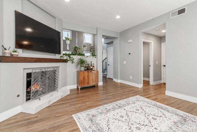 living room featuring hardwood / wood-style flooring