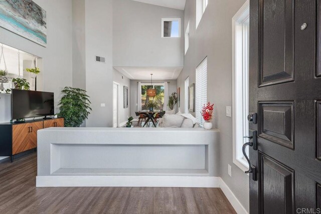 entryway featuring dark hardwood / wood-style floors