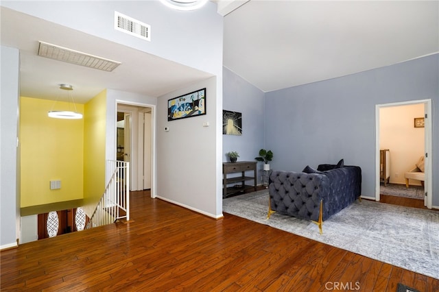 living room featuring hardwood / wood-style floors