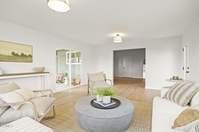 living room featuring light hardwood / wood-style flooring