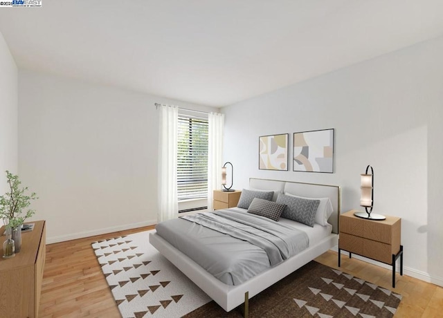 bedroom featuring light hardwood / wood-style flooring