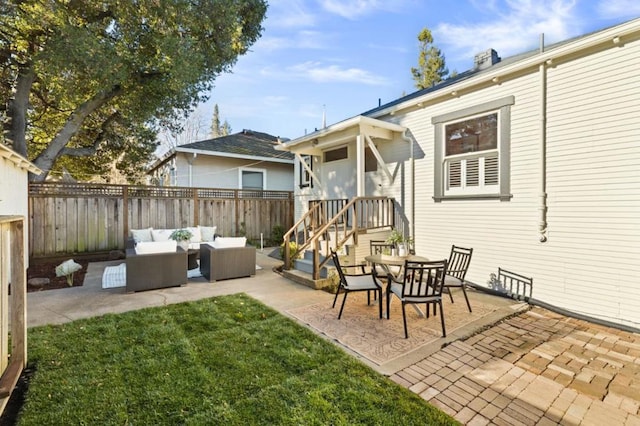 view of patio with outdoor lounge area