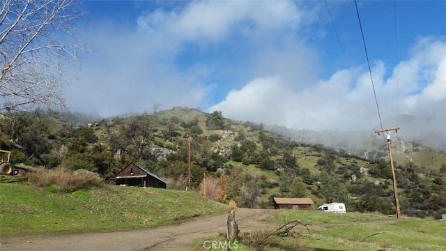 view of road with a mountain view