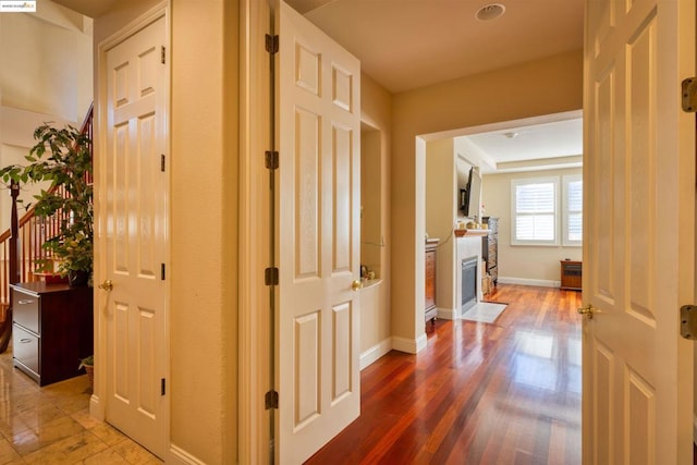 hall featuring hardwood / wood-style floors