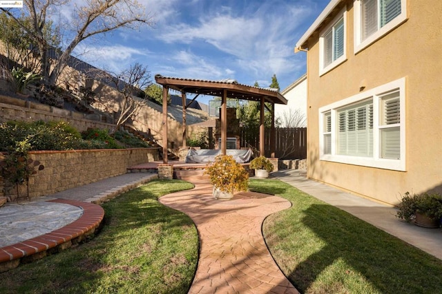 view of yard with a patio