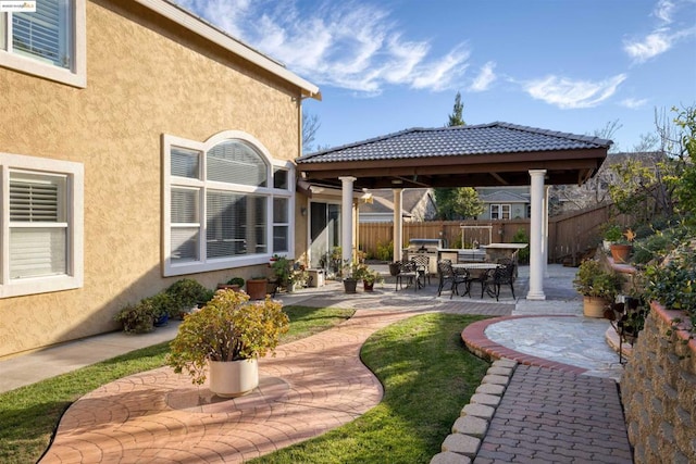 view of patio / terrace featuring a gazebo