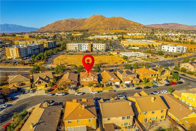 aerial view featuring a mountain view