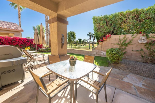 view of patio / terrace featuring area for grilling