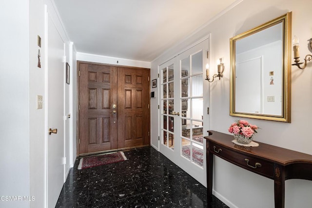 entryway with french doors