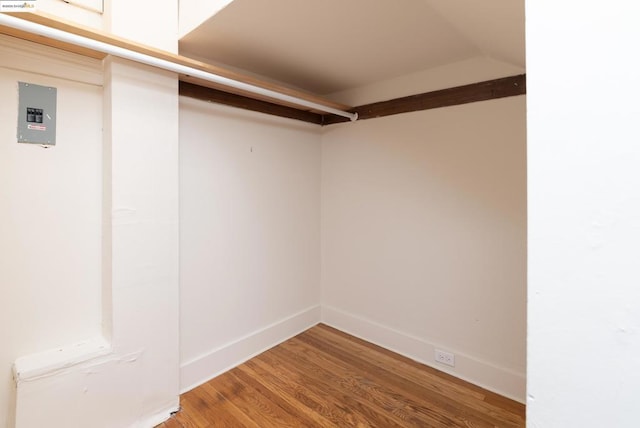 spacious closet featuring hardwood / wood-style flooring