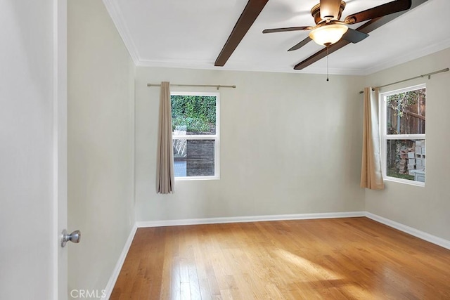 unfurnished room featuring hardwood / wood-style flooring and ceiling fan