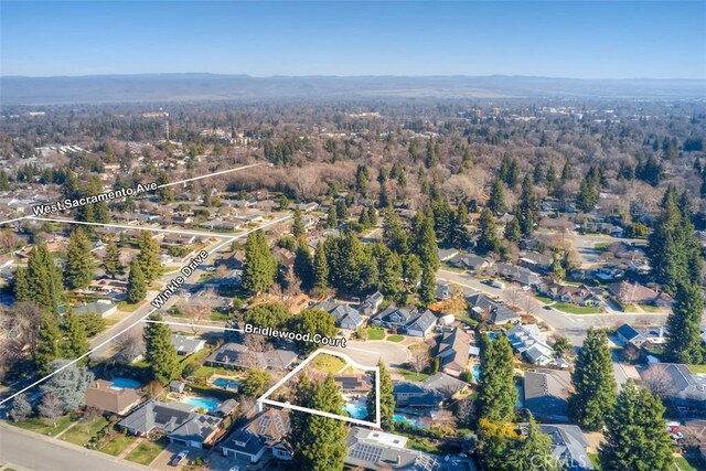 drone / aerial view with a residential view