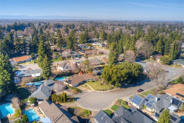 bird's eye view with a residential view