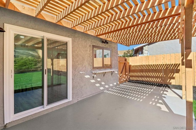 view of patio with a pergola