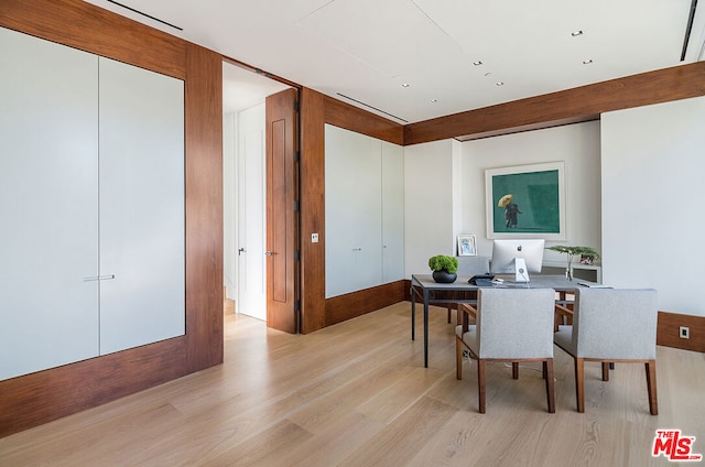 dining area featuring light hardwood / wood-style floors