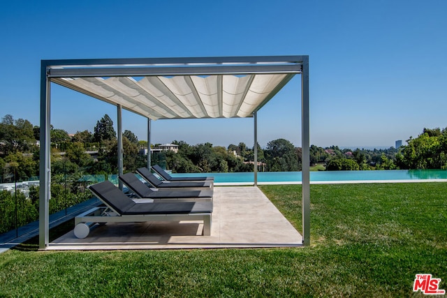 view of patio / terrace featuring a water view