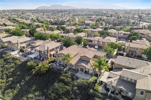 bird's eye view with a mountain view