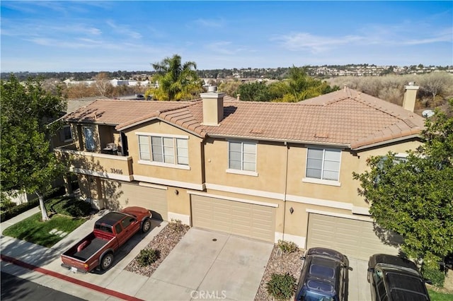 view of front of home with a garage