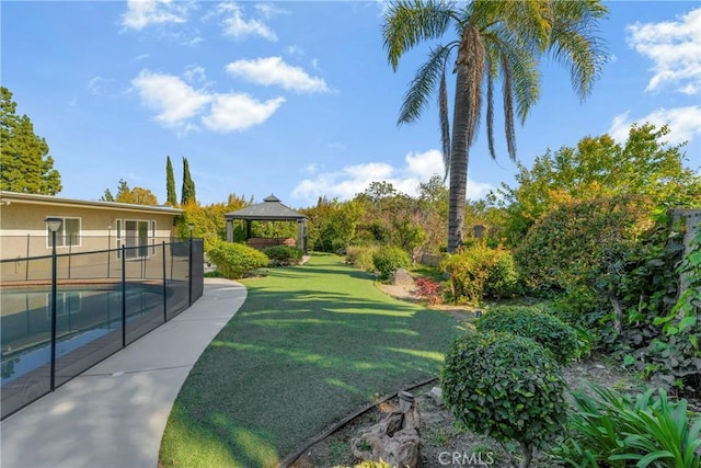 view of yard with a gazebo