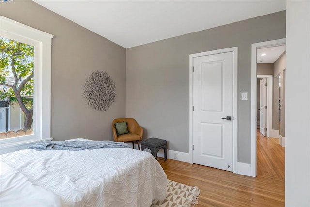 bedroom featuring wood-type flooring