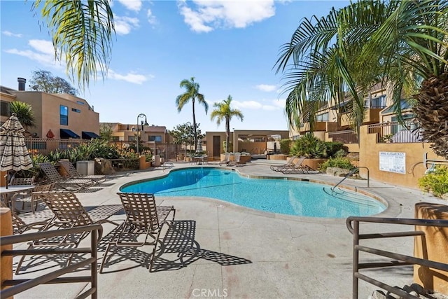 view of pool featuring a patio area