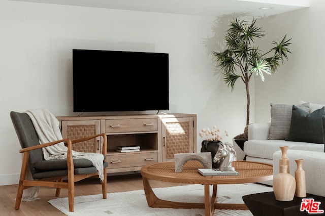 living room featuring light hardwood / wood-style floors