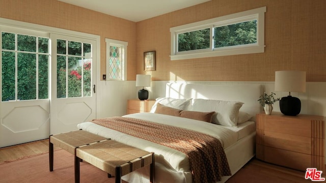 bedroom featuring hardwood / wood-style floors