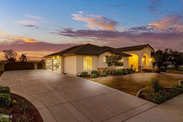 view of front of home with a garage