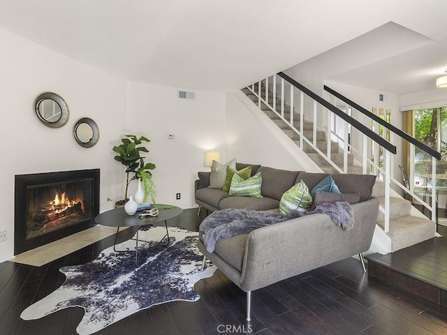 living room featuring wood-type flooring