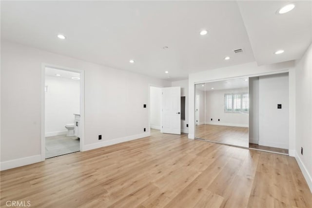 1536 Wollacott St, Redondo Beach, CA 90278 - unfurnished bedroom featuring recessed lighting, light wood-style floors, baseboards, and connected bathroom