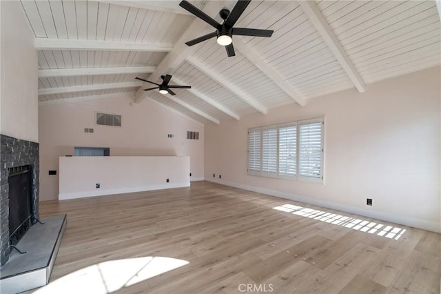1536 Wollacott St, Redondo Beach, CA 90278 - unfurnished living room with ceiling fan, a fireplace with raised hearth, wood finished floors, and baseboards