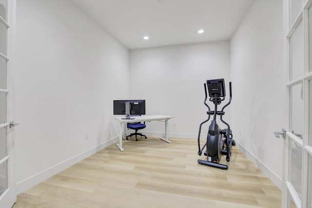 office featuring light hardwood / wood-style flooring